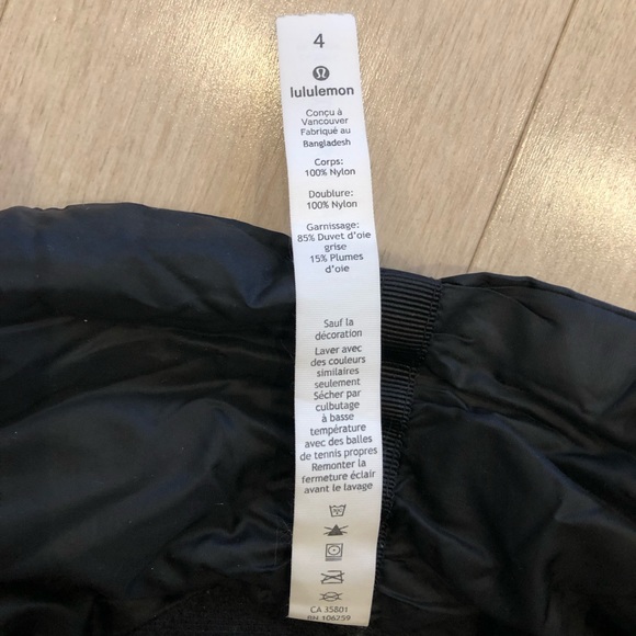 All days Lululemon Nylon/Goose Down Long Black Puffer Vest (Size 4) - Picture 4 of 6